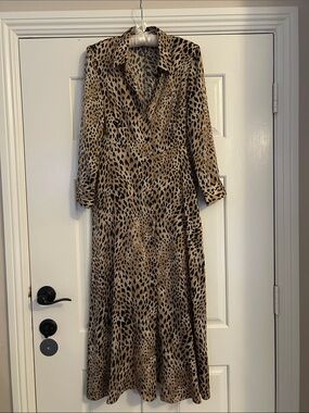 Ming Leopard-Print Maxi Dress in Tan and Black